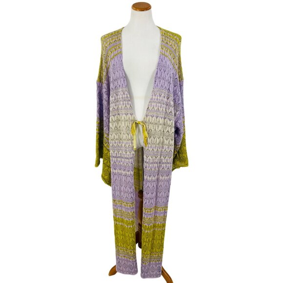 RARE Free People Boho Bell Sleeve & Side Slits Kimono Cardigan - Picture 15 of 16